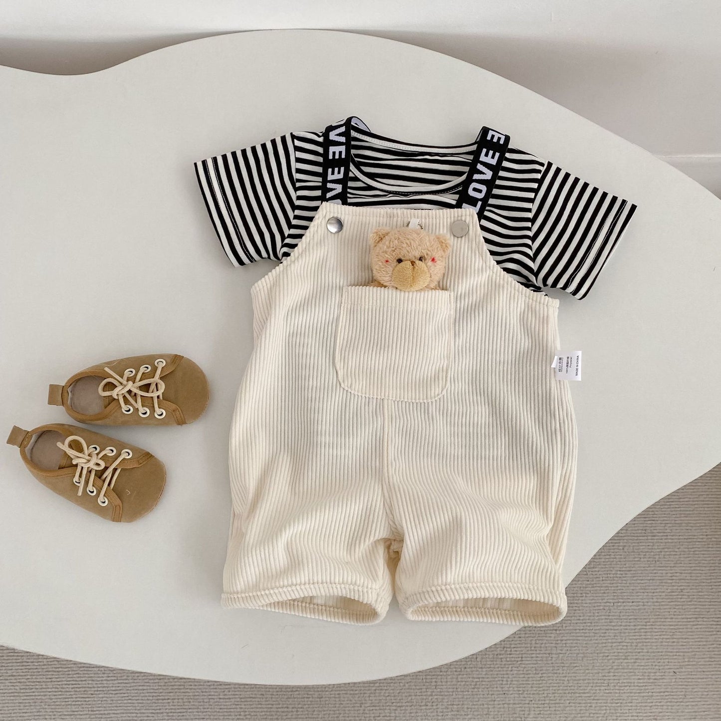 Corduroy Suspender Shorts コーデュロイ サロペット パンツ【mh0012495】 Engepapa サロペットパンツ・サスペンダーパンツ