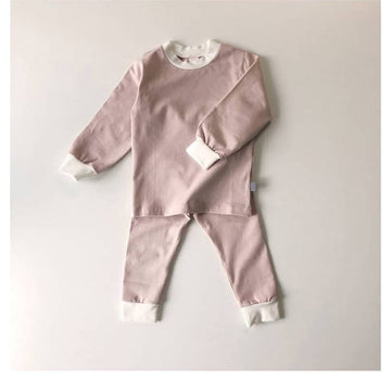 Cotton Basic Pajamas Set 無地 長袖Tシャツ ロングパンツ【mh0012698】 BBAMMA 長袖パジャマ