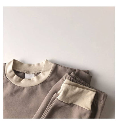 Cotton Basic Pajamas Set 無地 長袖Tシャツ ロングパンツ【mh0012698】 BBAMMA 長袖パジャマ