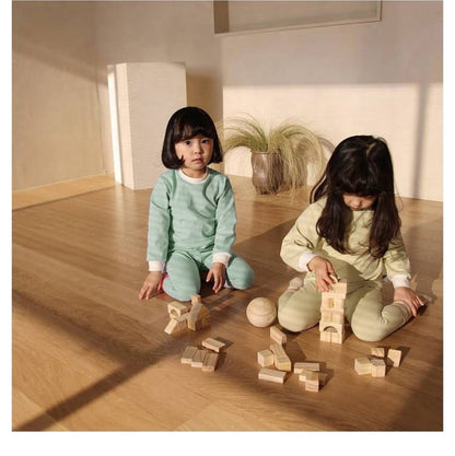 Cotton Basic Pajamas Set 無地 長袖Tシャツ ロングパンツ【mh0012698】 BBAMMA 長袖パジャマ