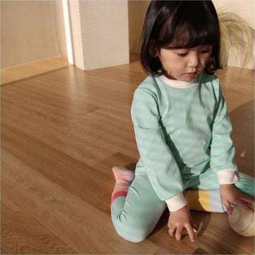 Cotton Basic Pajamas Set 無地 長袖Tシャツ ロングパンツ【mh0012698】 BBAMMA 長袖パジャマ