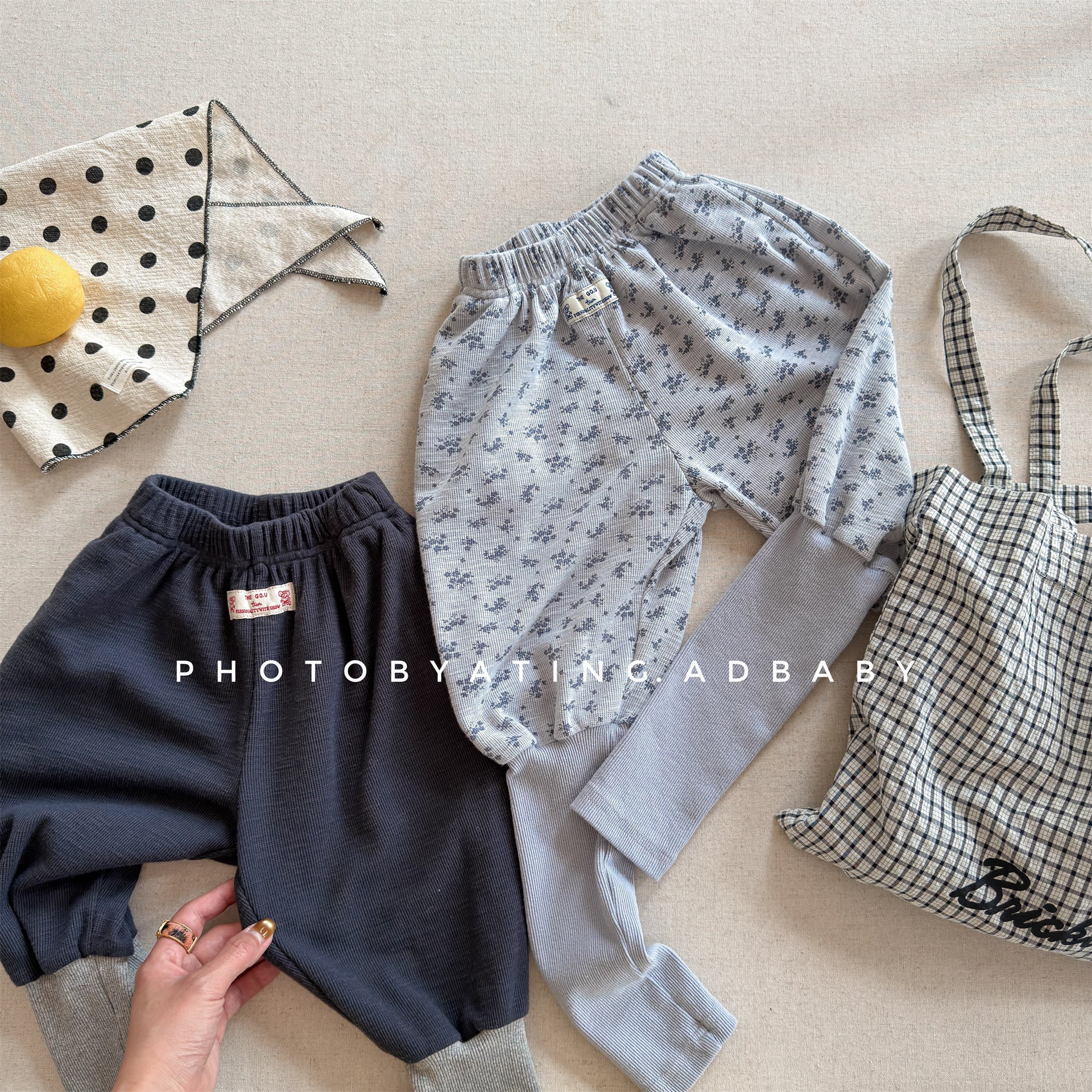 Cotton Blend Elastic Waist Sweatpants 裾リブ スウェットパンツ【mh0012458】 ADbaby ロングパンツ・スウェットパンツ