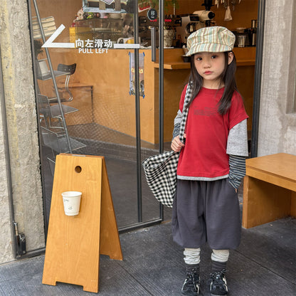 Cotton Blend Elastic Waist Sweatpants 裾リブ スウェットパンツ【mh0012458】 ADbaby ロングパンツ・スウェットパンツ