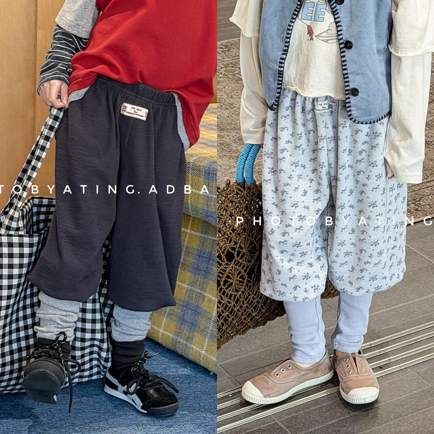 Cotton Blend Elastic Waist Sweatpants 裾リブ スウェットパンツ【mh0012458】 ADbaby ロングパンツ・スウェットパンツ