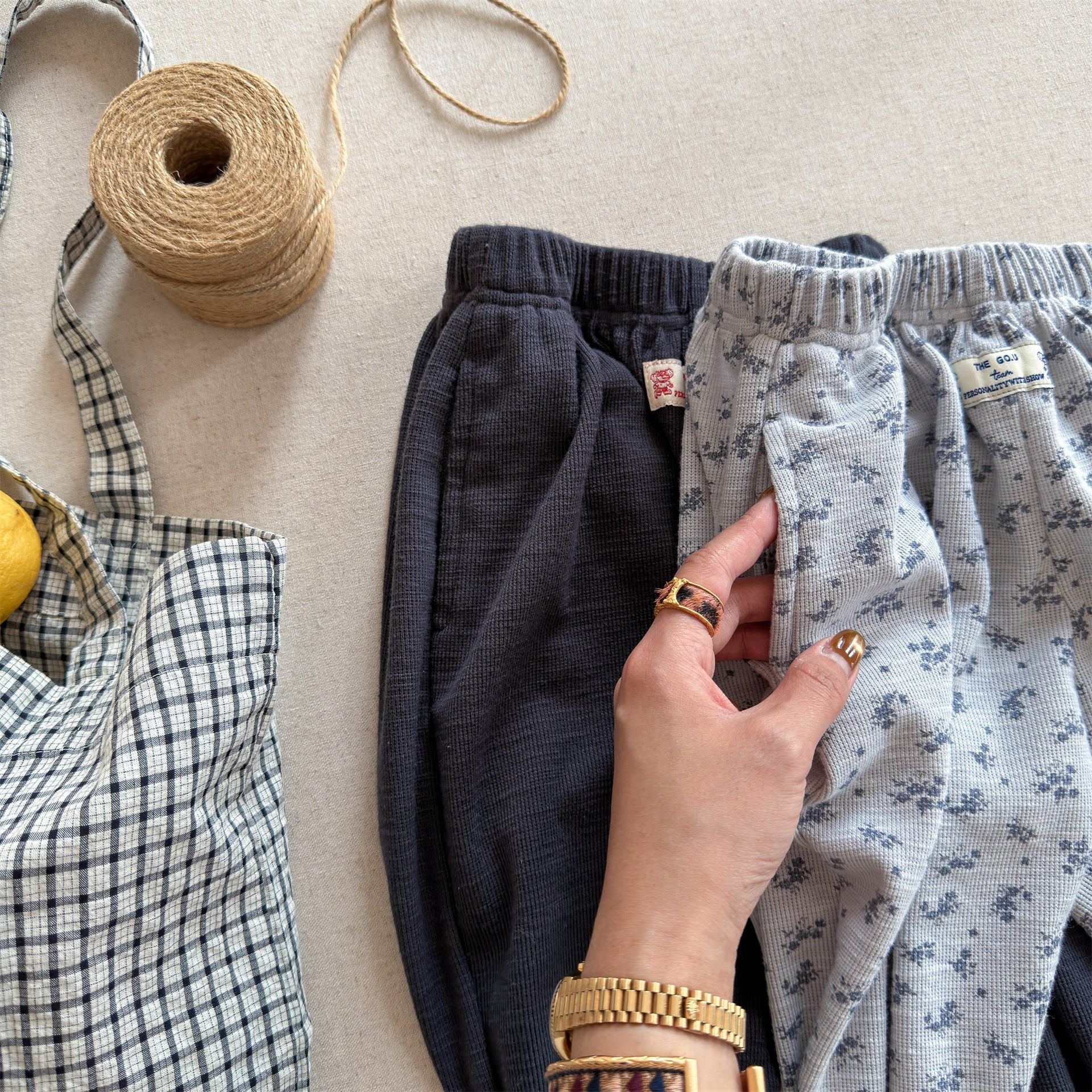 Cotton Blend Elastic Waist Sweatpants 裾リブ スウェットパンツ【mh0012458】 ADbaby ロングパンツ・スウェットパンツ