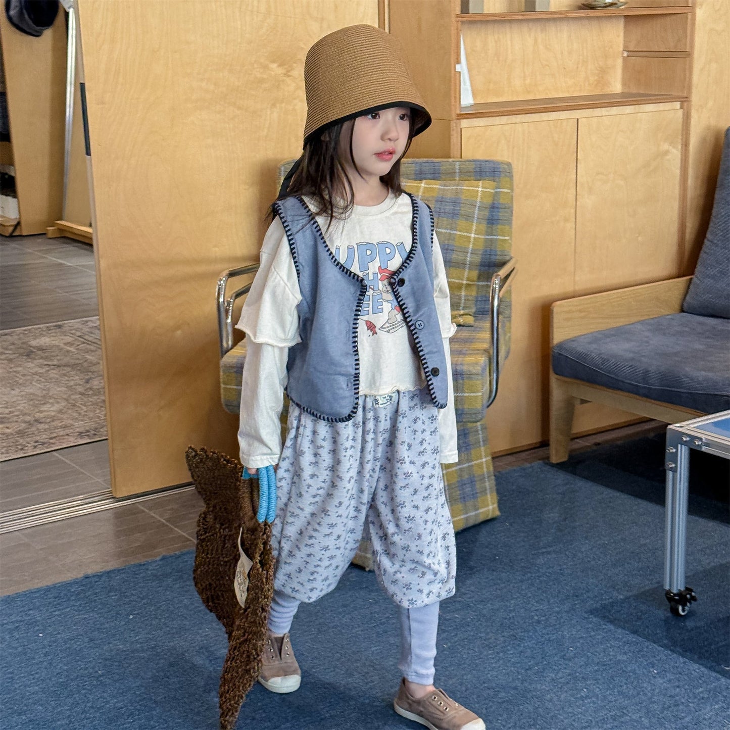 Cotton Blend Elastic Waist Sweatpants 裾リブ スウェットパンツ【mh0012458】 ADbaby ロングパンツ・スウェットパンツ