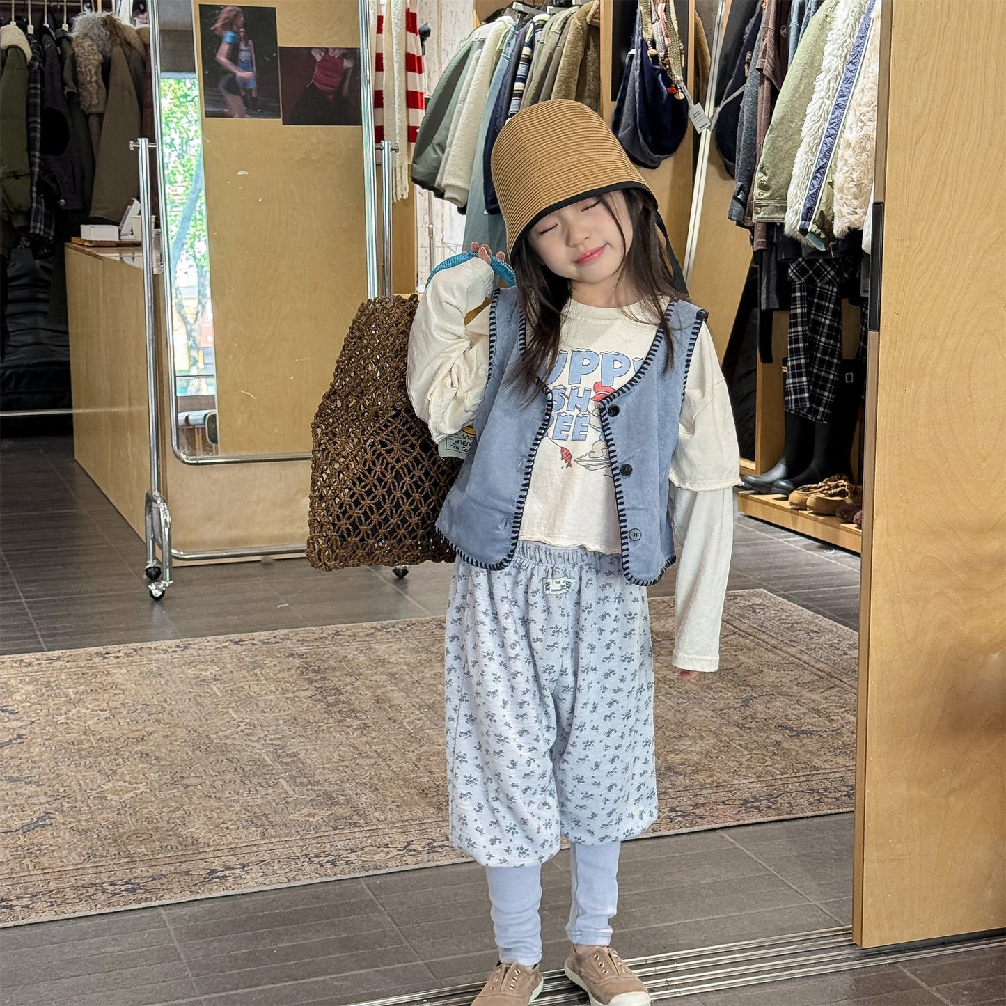 Cotton Blend Elastic Waist Sweatpants 裾リブ スウェットパンツ【mh0012458】 ADbaby ロングパンツ・スウェットパンツ