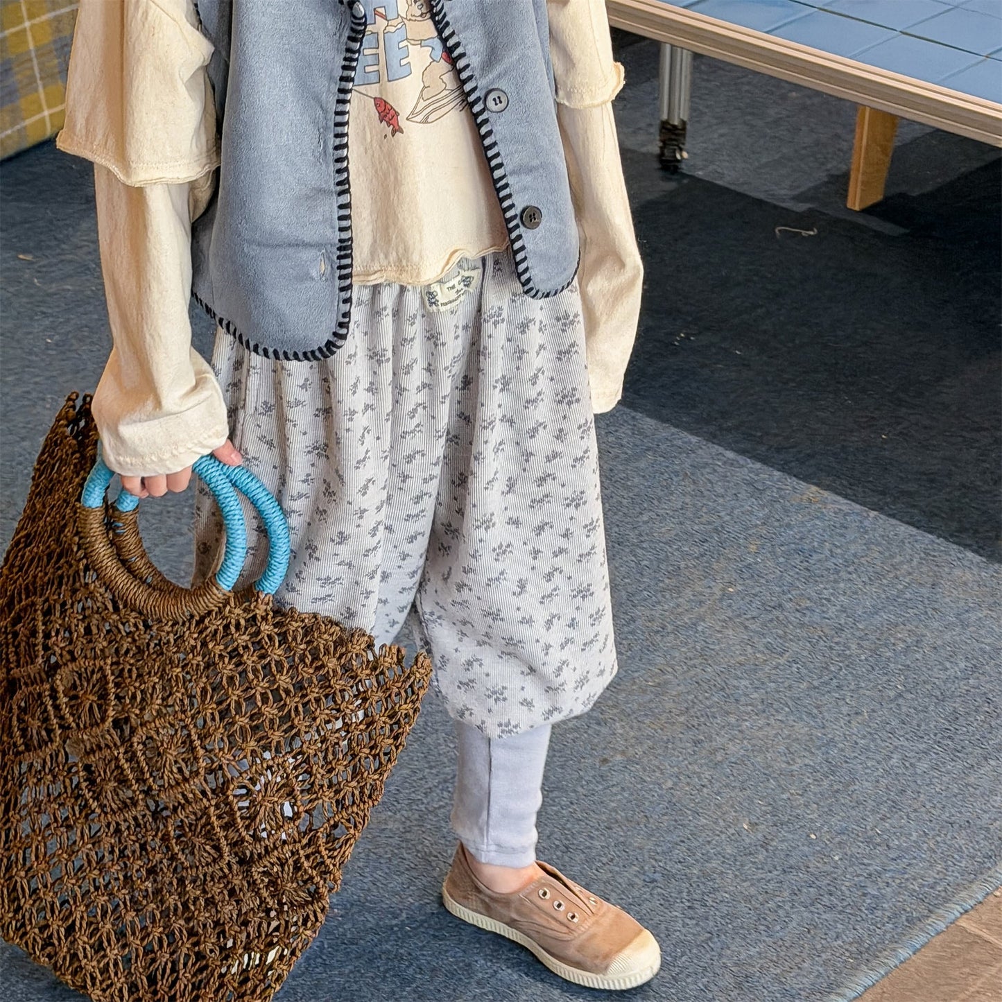 Cotton Blend Elastic Waist Sweatpants 裾リブ スウェットパンツ【mh0012458】 ADbaby ロングパンツ・スウェットパンツ