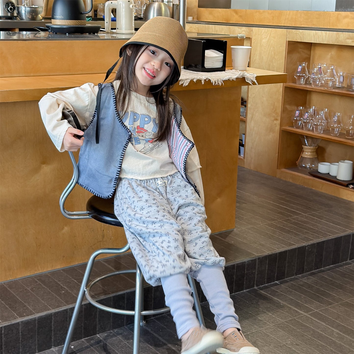 Cotton Blend Elastic Waist Sweatpants 裾リブ スウェットパンツ【mh0012458】 ADbaby ロングパンツ・スウェットパンツ