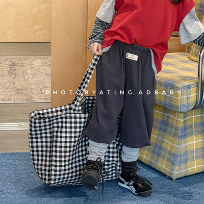 Cotton Blend Elastic Waist Sweatpants 裾リブ スウェットパンツ【mh0012458】 ADbaby ロングパンツ・スウェットパンツ