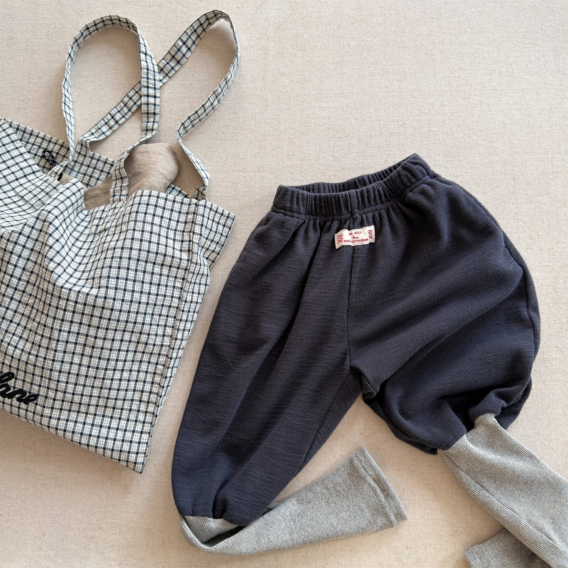 Cotton Blend Elastic Waist Sweatpants 裾リブ スウェットパンツ【mh0012458】 Dark Gray / 80cm ADbaby ロングパンツ・スウェットパンツ