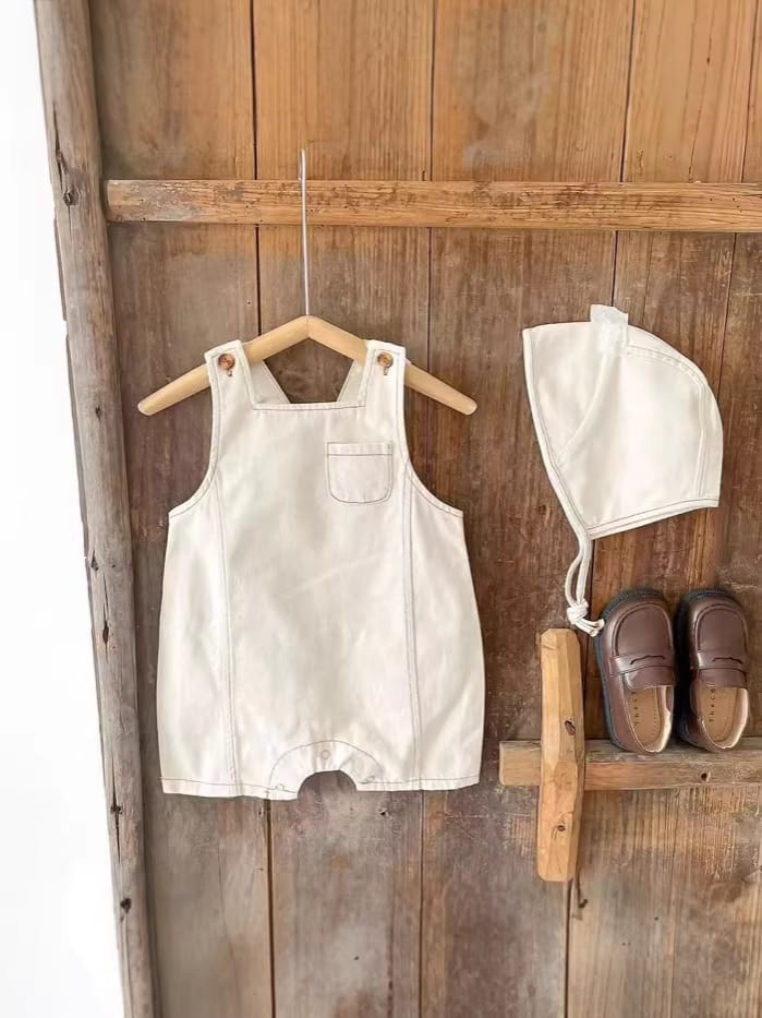 Cotton Denim Overalls Set ノースリーブロンパース【mh0012903】 yi nian ni オーバーオール