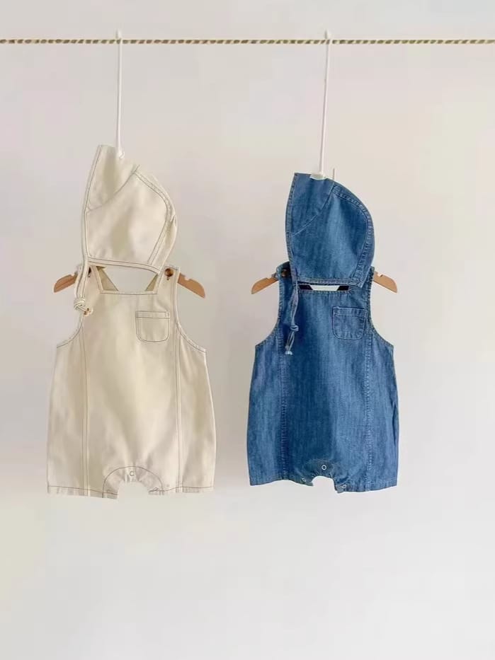 Cotton Denim Overalls Set ノースリーブロンパース【mh0012903】 yi nian ni オーバーオール