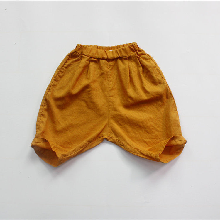 Cotton Linen Loose Cropped Pants キッズ コットンリネン サマー ルーズ パンツ【mh0012256】 Amber / 80cm Forest Map