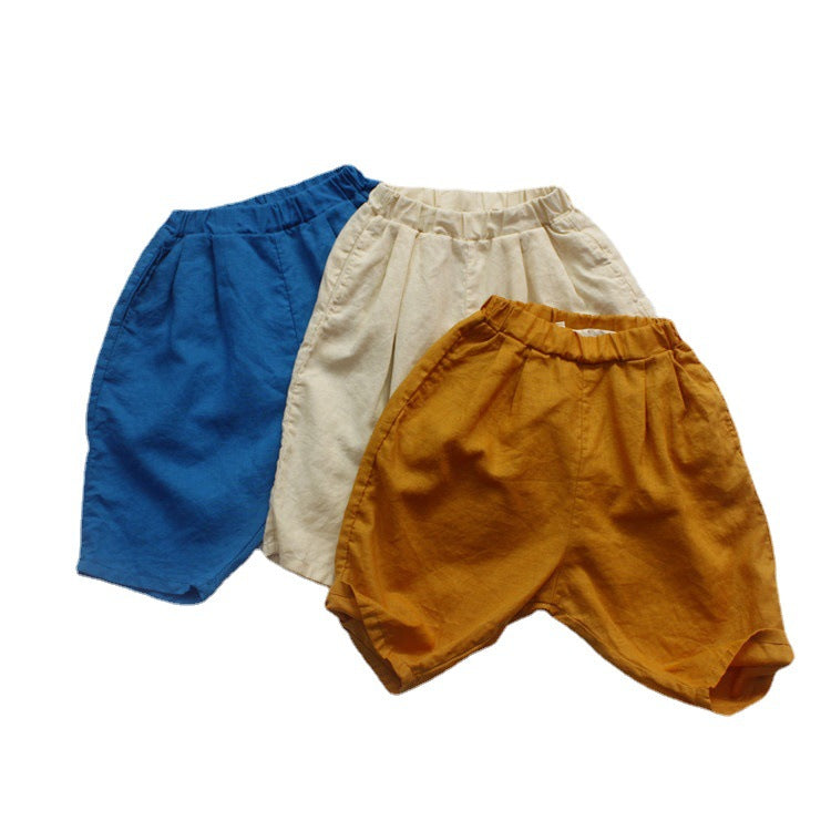 Cotton Linen Loose Cropped Pants キッズ コットンリネン サマー ルーズ パンツ【mh0012256】 Forest Map