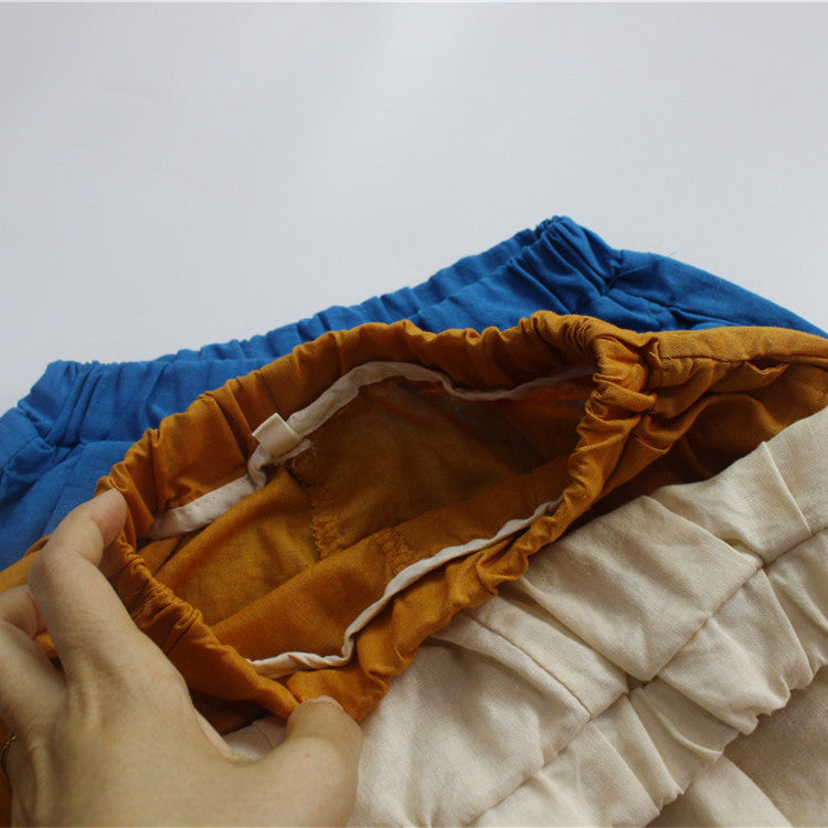 Cotton Linen Loose Cropped Pants キッズ コットンリネン サマー ルーズ パンツ【mh0012256】 Forest Map