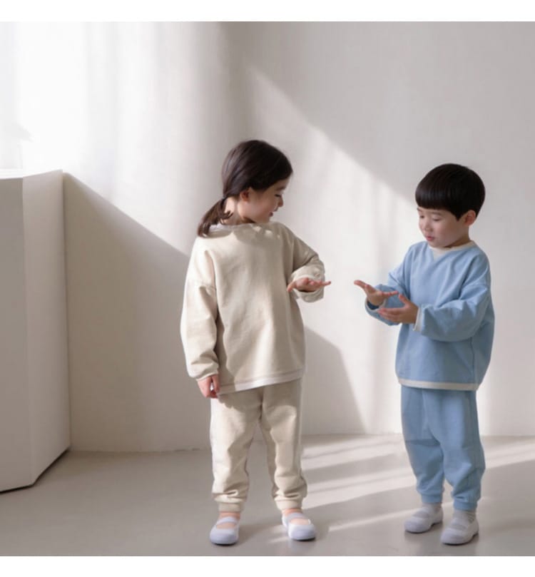 Cotton Long Sleeve Lounge Set 無地 スウェット 上下セット【mh0012677】 BBAMMA 長袖セットアップ
