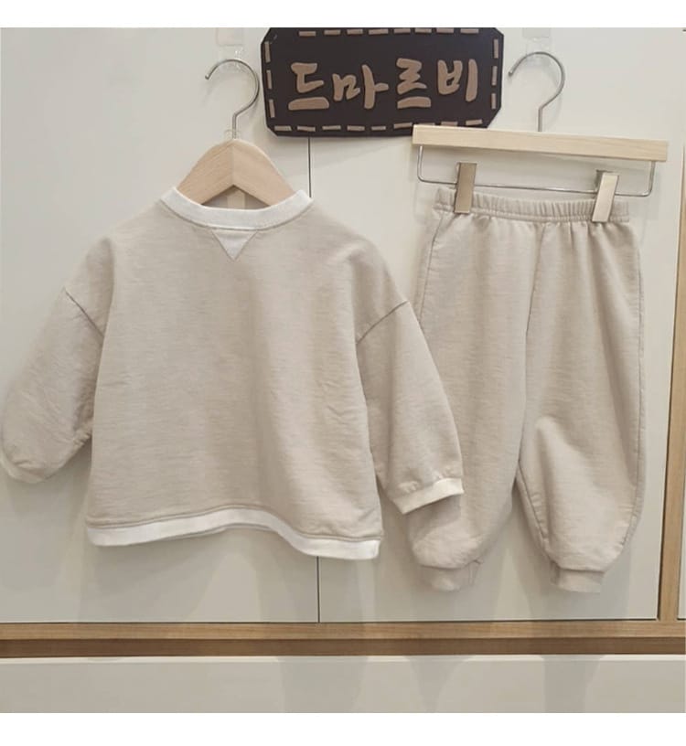 Cotton Long Sleeve Lounge Set 無地 スウェット 上下セット【mh0012677】 BBAMMA 長袖セットアップ