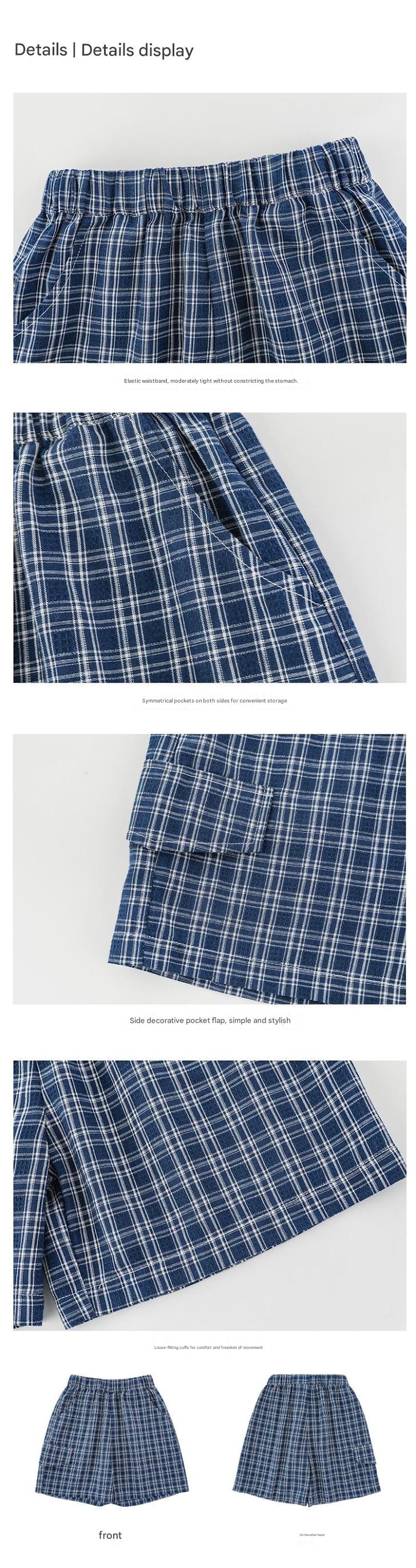 Cotton Plaid Casual Shorts 先染めチェック コットン ショートパンツ【mh0012738】 YoehYaul ハーフパンツ・ショートパンツ