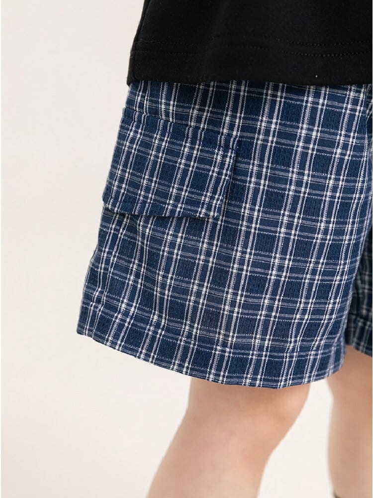 Cotton Plaid Casual Shorts 先染めチェック コットン ショートパンツ【mh0012738】 YoehYaul ハーフパンツ・ショートパンツ