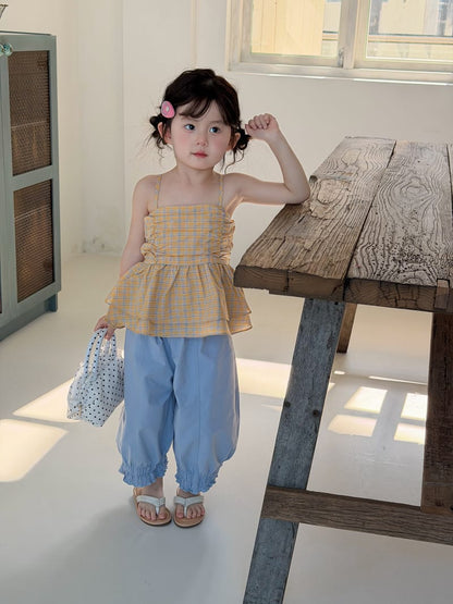 Cotton Slub Slouchy Balloon Pants 裾フリル バルーンパンツ【mh0012757】 MaiTianJi ロングパンツ・スウェットパンツ