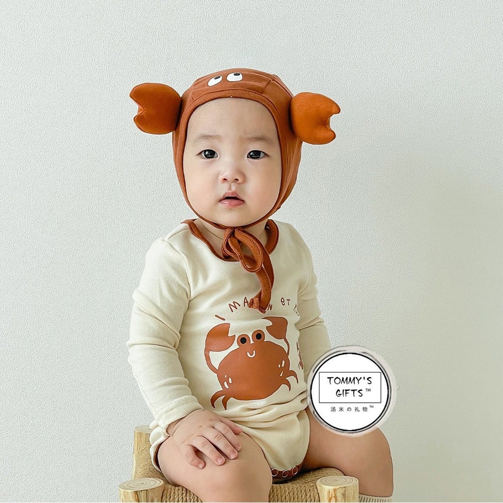 Crab Short Long Sleeve Bodysuit カニ 半袖/長袖ロンパース コスチューム【mh0013373】 Long Sleeve / 66cm TOMMY'S GIFTS 半袖ロンパース