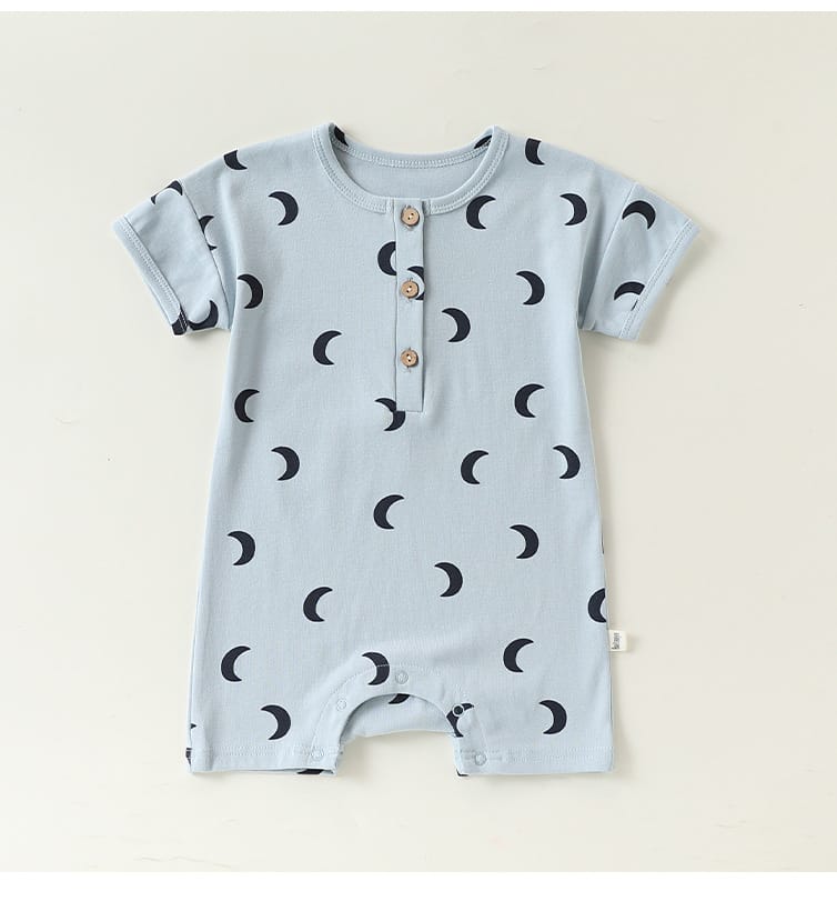 Crescent Moon Series ムーンプリント ロンパース Tシャツ【mh0013026】 Beitaoya 半袖ロンパース