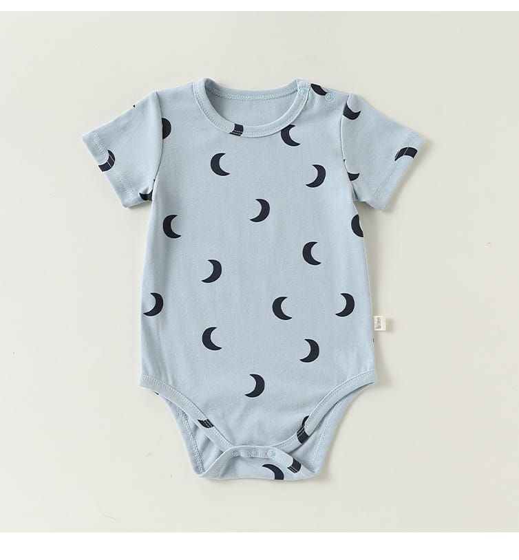 Crescent Moon Series ムーンプリント ロンパース Tシャツ【mh0013026】 Beitaoya 半袖ロンパース