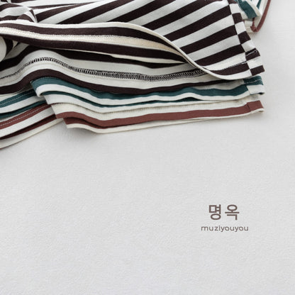 Crew Neck Striped Short Sleeve T-Shirt ボーダー 半袖Tシャツ【mh0013154】 명옥 muziyouyou 半袖Tシャツ