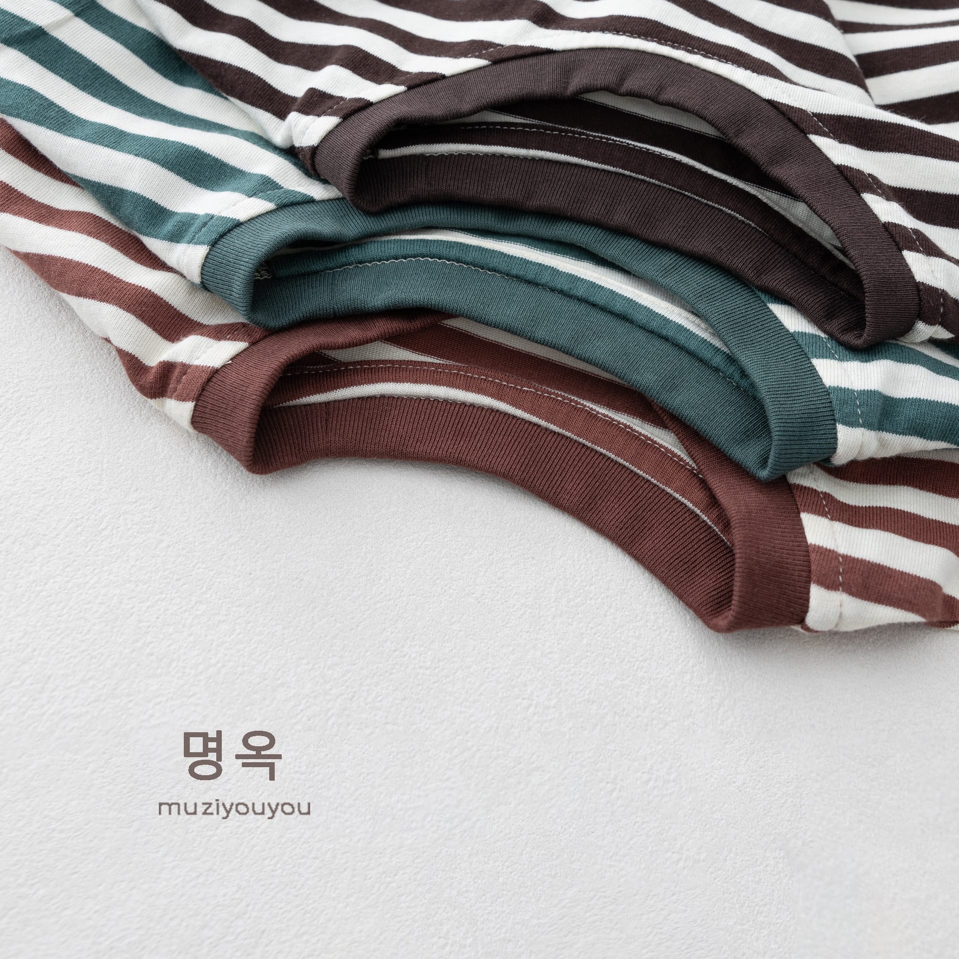Crew Neck Striped Short Sleeve T-Shirt ボーダー 半袖Tシャツ【mh0013154】 명옥 muziyouyou 半袖Tシャツ