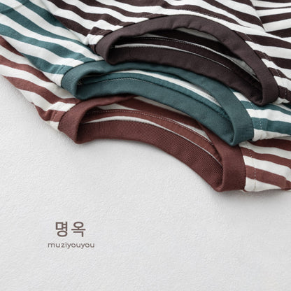 Crew Neck Striped Short Sleeve T-Shirt ボーダー 半袖Tシャツ【mh0013154】 명옥 muziyouyou 半袖Tシャツ