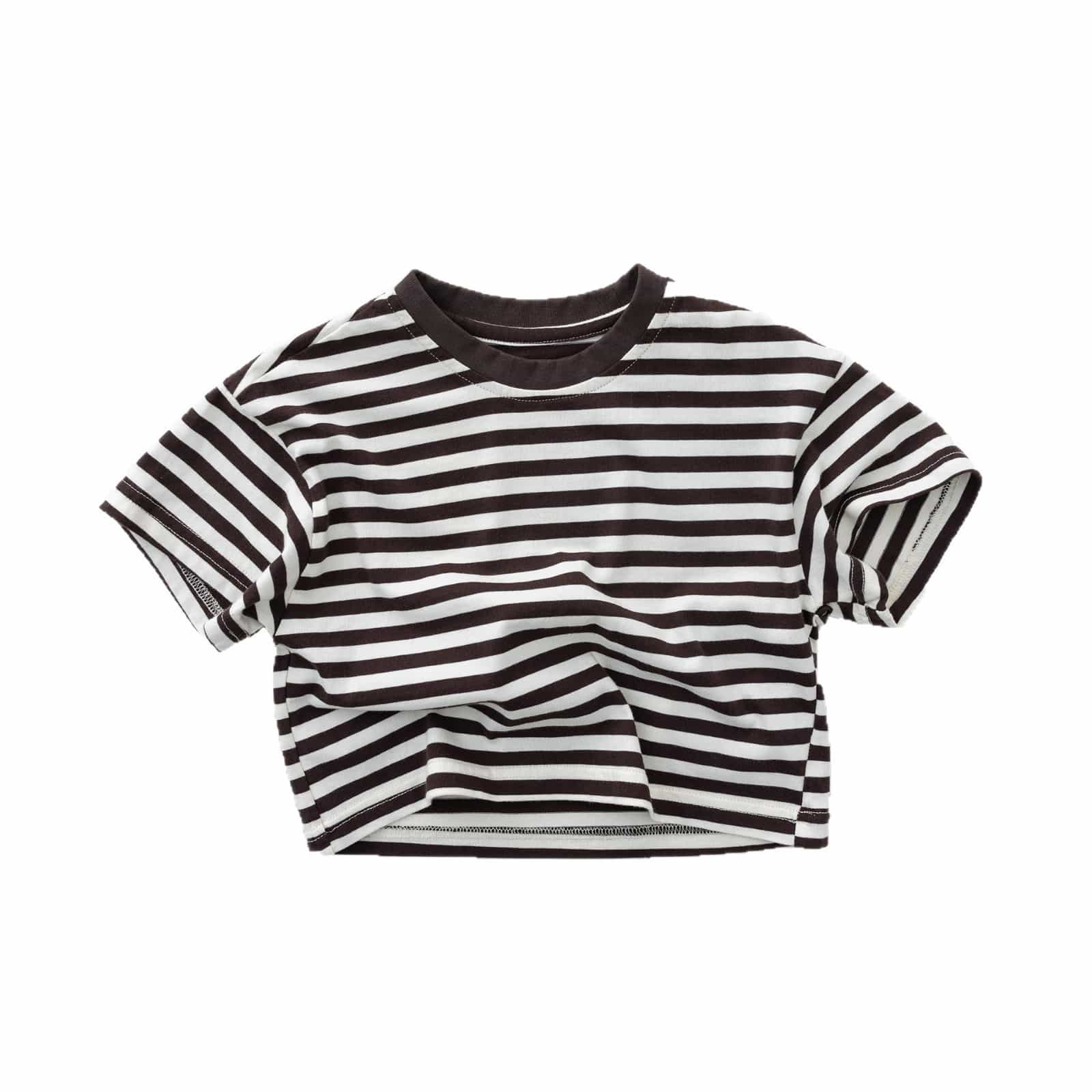 Crew Neck Striped Short Sleeve T-Shirt ボーダー 半袖Tシャツ【mh0013154】 명옥 muziyouyou 半袖Tシャツ