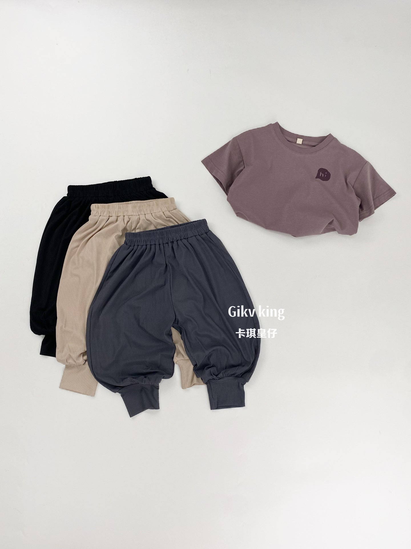 Cuffed Hem Breathable Jogger Pants 無地 コットン ジョガーパンツ【mh0012843】 Gikv king ハーフパンツ・ショートパンツ