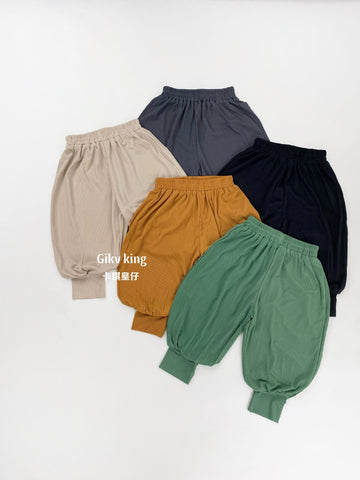 Cuffed Hem Breathable Jogger Pants 無地 コットン ジョガーパンツ【mh0012843】 Gikv king ハーフパンツ・ショートパンツ