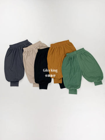 Cuffed Hem Breathable Jogger Pants 無地 コットン ジョガーパンツ【mh0012843】 Gikv king ハーフパンツ・ショートパンツ
