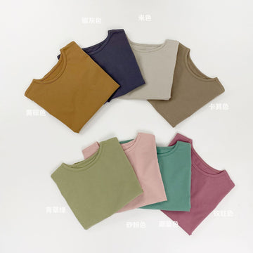 Curved Hem Solid Short Sleeve T-shirt クルーネック 無地 半袖Tシャツ【mh0012830】 Gikv king 半袖Tシャツ