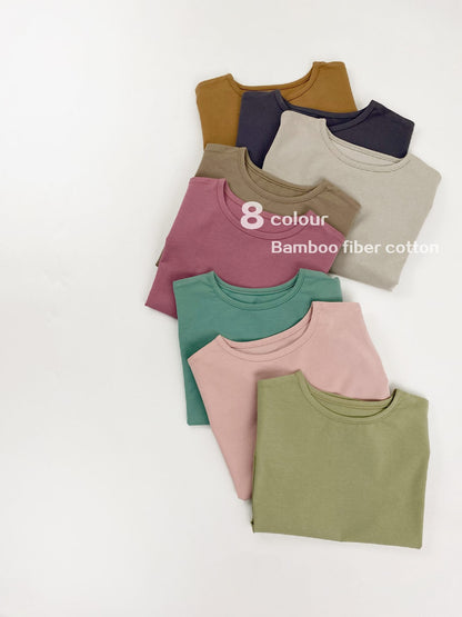 Curved Hem Solid Short Sleeve T-shirt クルーネック 無地 半袖Tシャツ【mh0012830】 Gikv king 半袖Tシャツ