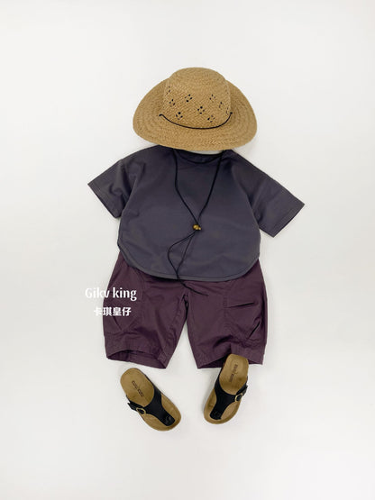 Curved Hem Solid Short Sleeve T-shirt クルーネック 無地 半袖Tシャツ【mh0012830】 Gikv king 半袖Tシャツ