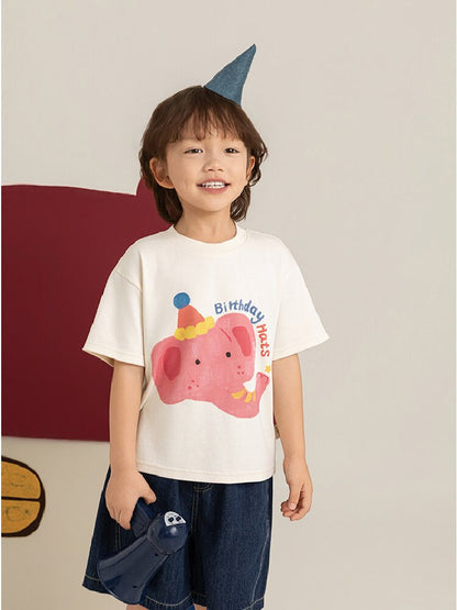 Cute Animal Graphic Cotton T-shirt アニマル プリント コットン Tシャツ【mh0012741】 YoehYaul 半袖Tシャツ