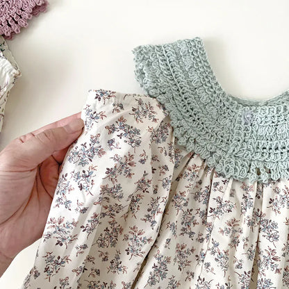 ノースリーブワンピース キッズトップス レースホルターネック チュニックブラウス フラワー花柄プリント 2カラー【mh0006016】