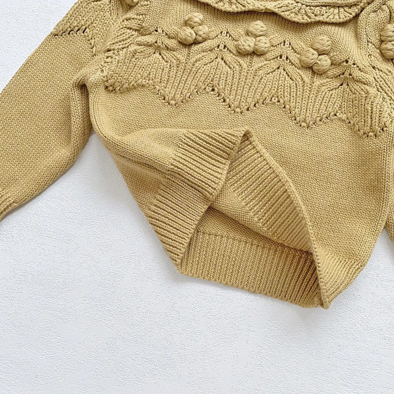 ニット・セーター ベビーキッズ ニットポロ襟刺繍セータートップス 2カラー【mh0006730】