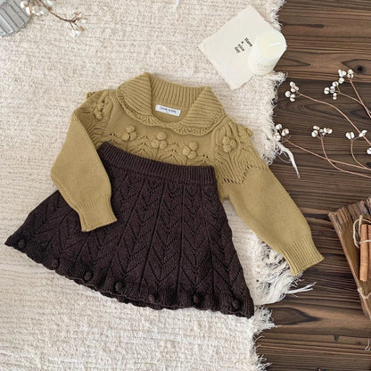 スカート ベビーキッズスカート レースニットAラインパンツインスカート【mh0007910】