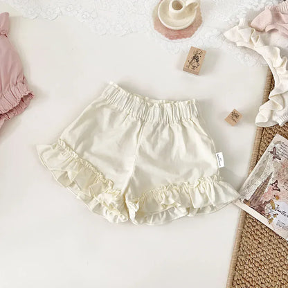 ハーフパンツ・ショートパンツ Beige / 9M (73) ベビーキッズパンツ 裾フリル ショートパンツ 2カラー【mh0006014】