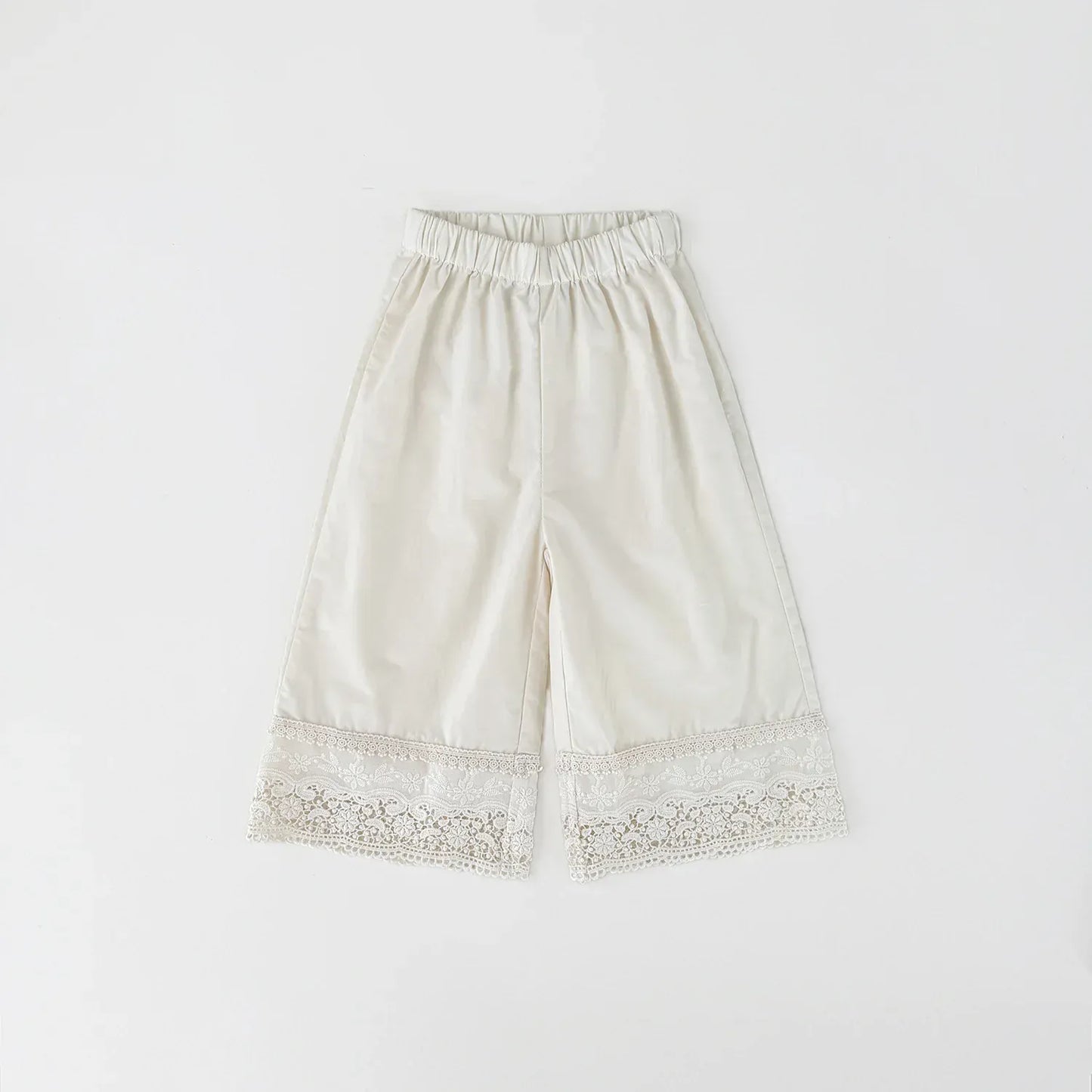 ロングパンツ・スウェットパンツ Beige / 9M (73) ベビーキッズパンツ 裾レースワイドルーズロングパンツ【mh0008917】