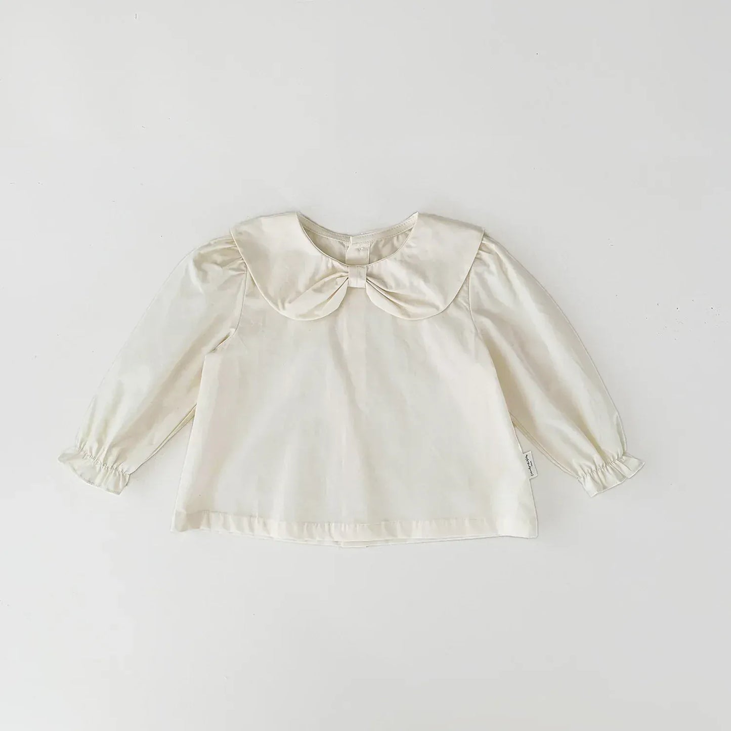 長袖シャツ・ブラウス Beige / 9M (73) ベビーキッズトップス リボン襟長袖パフスリーブブラウス【mh0008923】