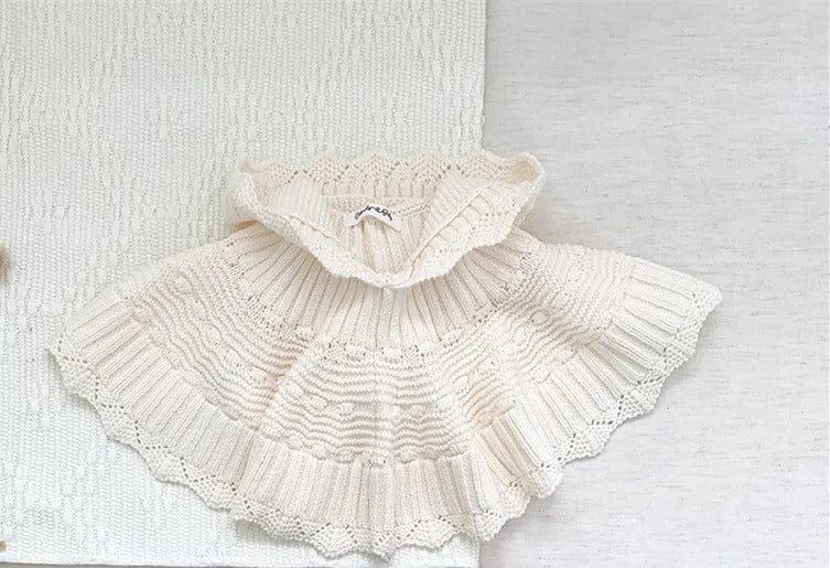 ショール Beige / S ベビー キッズ レース ニット フーディ ボレロ ポンチョ【mh0000257】