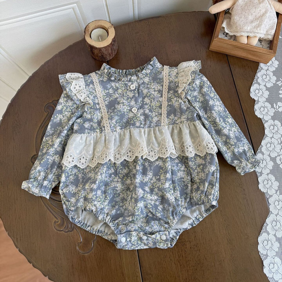 Vintage Floral Lace Romper ヴィンテージ 花柄レース ロンパース 