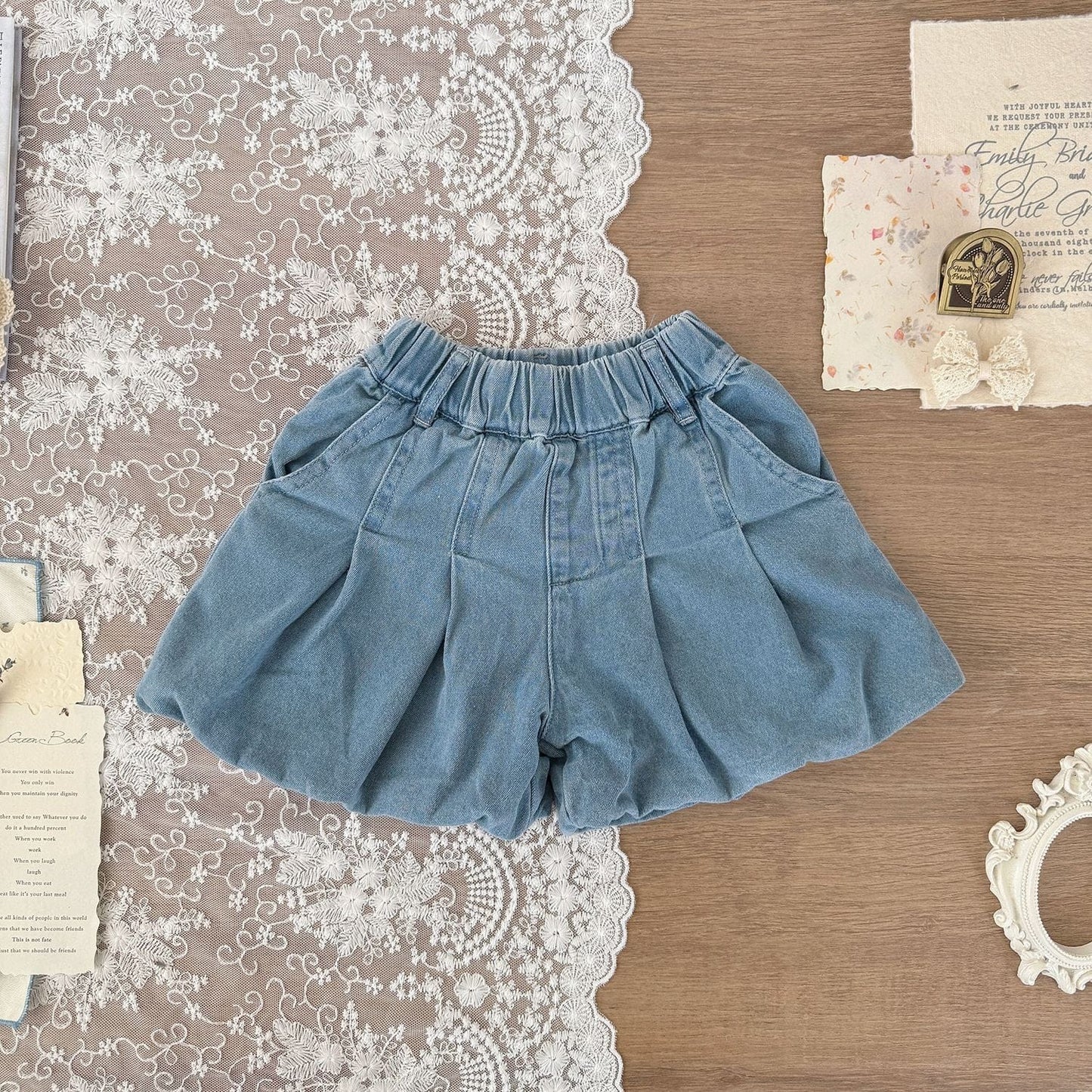 ハーフパンツ・ショートパンツ Blue / 80cm デニムバルーンショートパンツ【mh0010434】