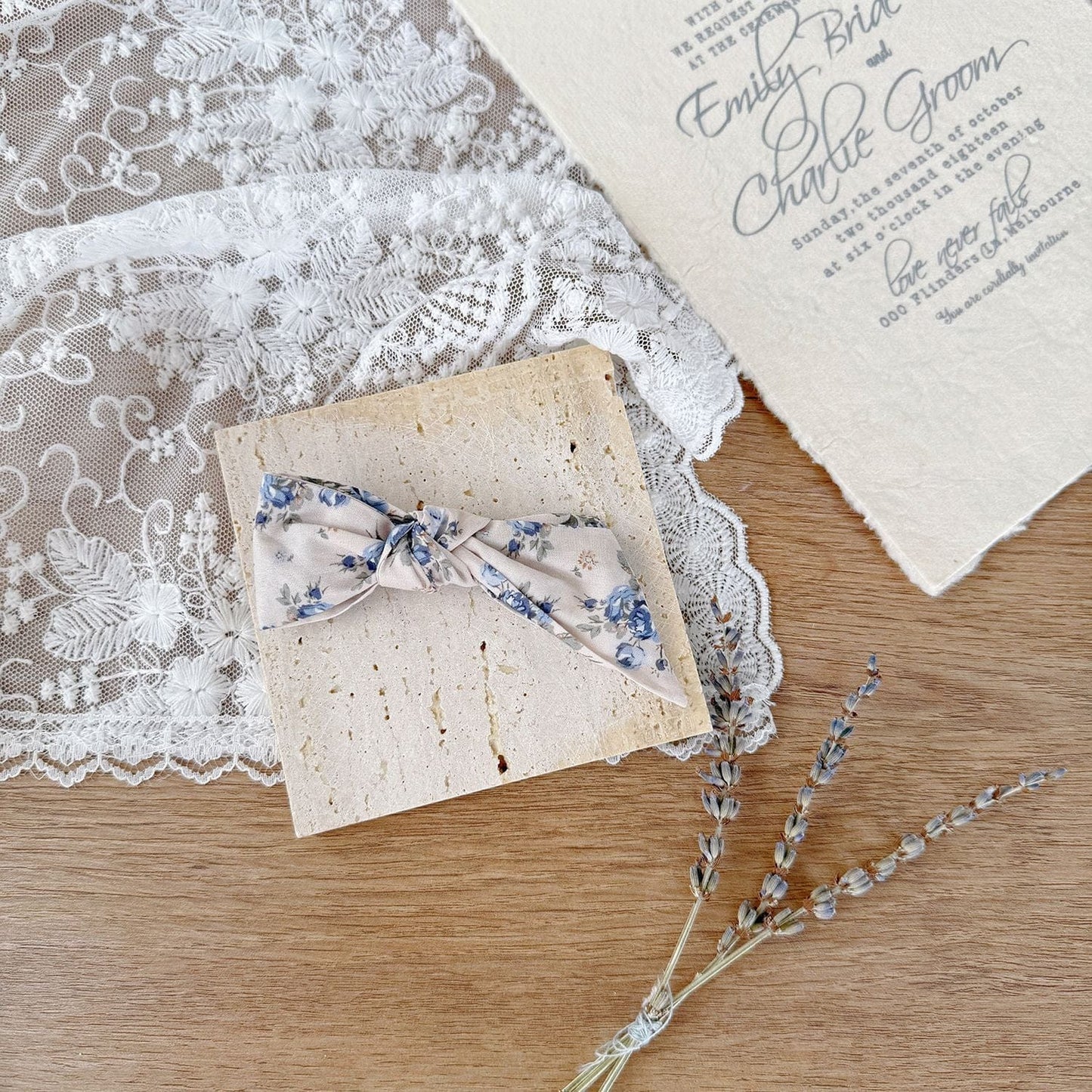 ヘアアクセサリー Blue strap clip フラワープリントリボンヘアピン【mh0009569】