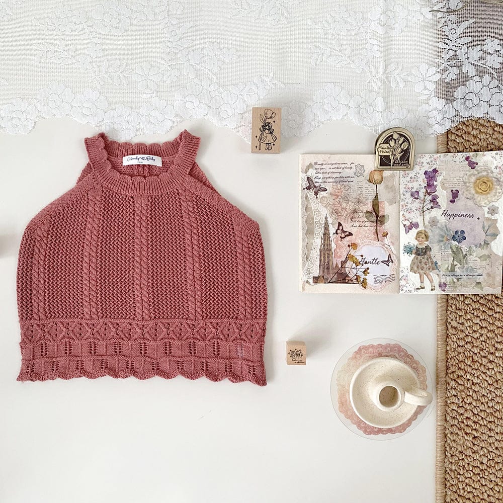 タンクトップ・キャミソール・ノースリーブトップス Brick Red / 73cm サマーニットタンクトップ【mh0010448】